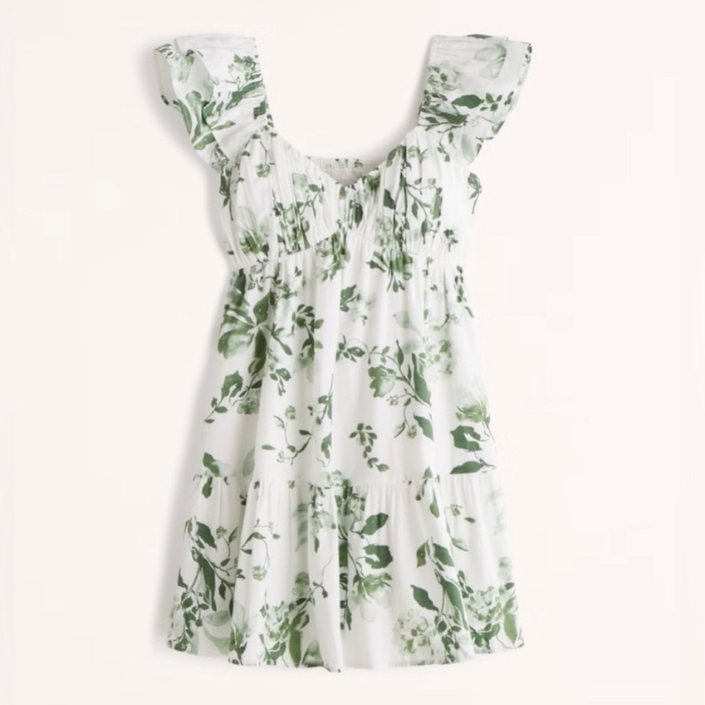 Abercrombie & Fitch Ruched Flutter Sleeve Mini Dress sz S
